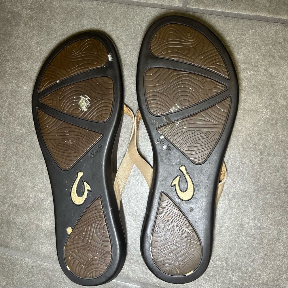 Olukai Ho’opio Leather Thong Slip On Sandals Women’s Shoe Size 10 - Picture 6 of 9